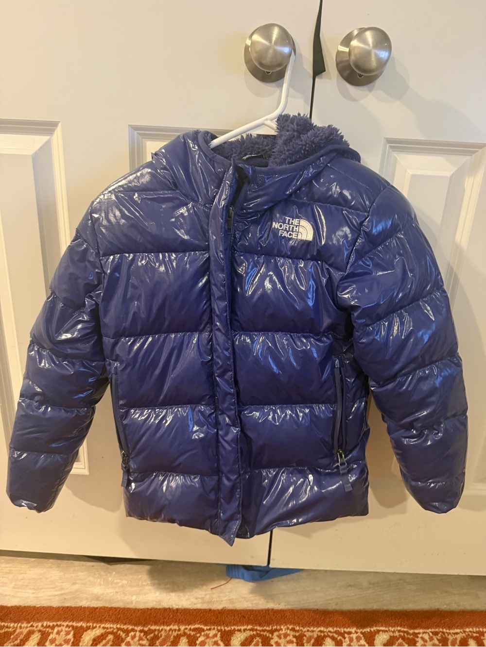 The North Face Girls' Plush Fleece Jacket - Deep Purple. Size M (10)